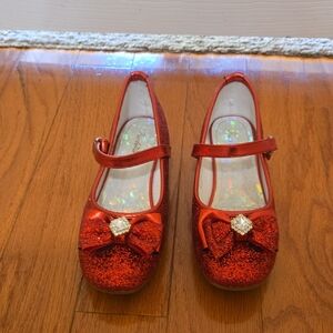 Red Glitter Kids Shoes with Bow